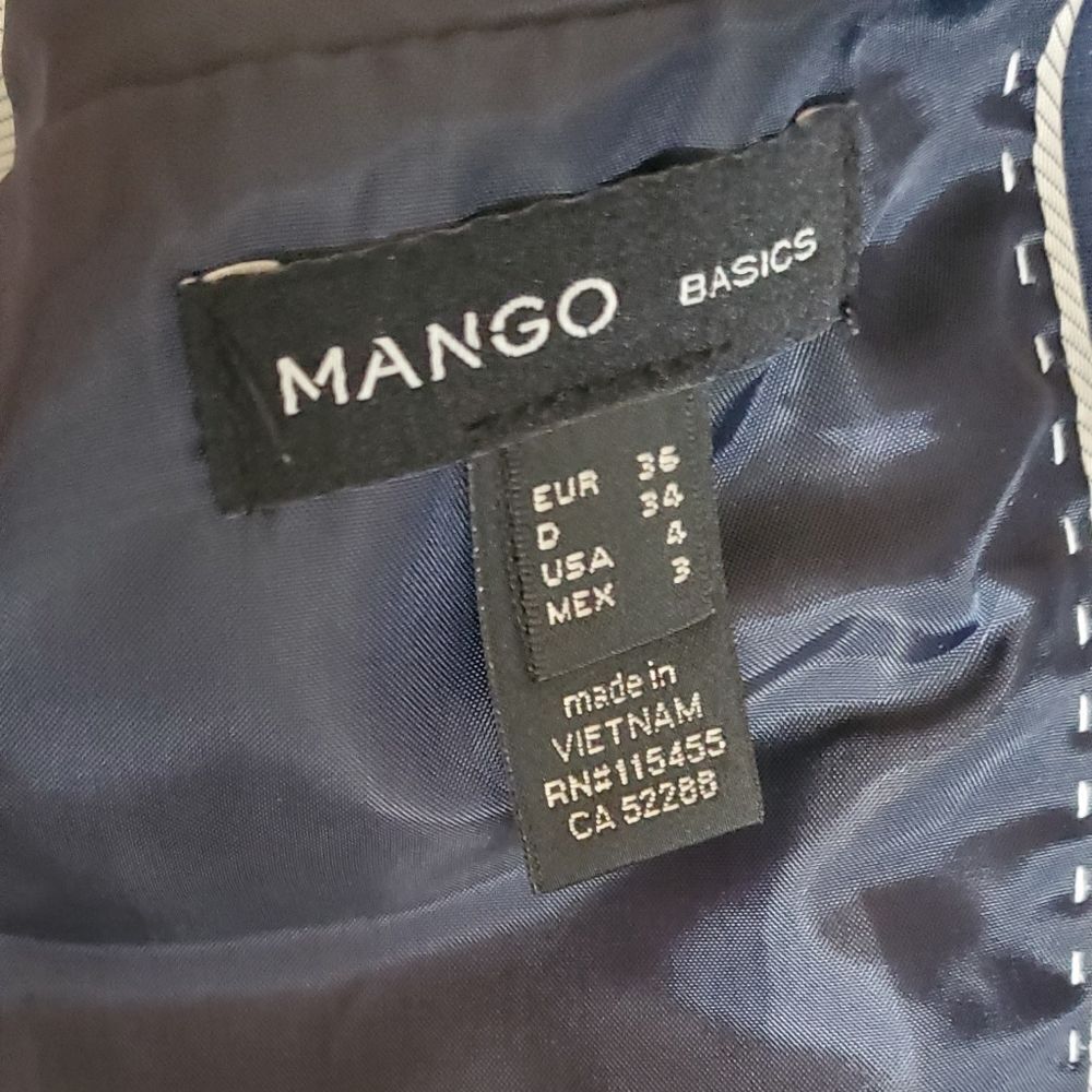 Mng Mango Basics Size 4 Navy Blazer - image 3